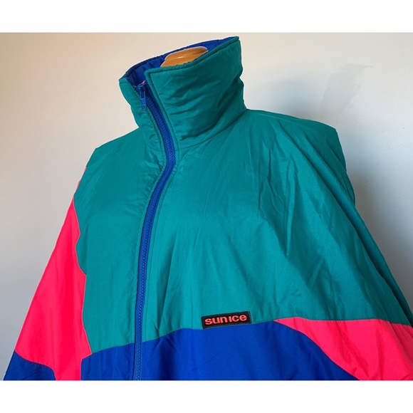 Vintage 80’s Sunice Ski Jacket Neon Colorblock Waterproof 90’s Retro - Picture 3 of 15